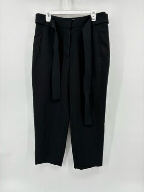 Black High-Rise Tie-Waist Pants